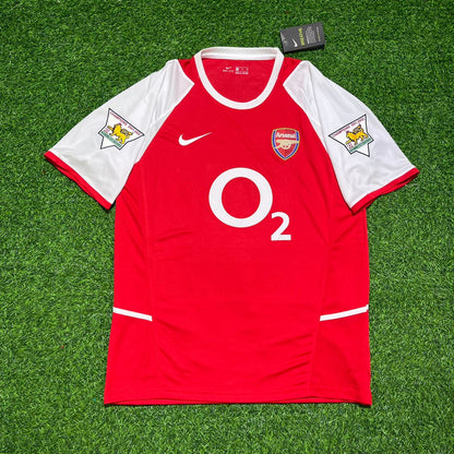 Dennis Bergkamp 10 Arsenal 2002/03 EPL Patch Home Retro Football Jersey Kit