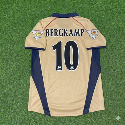 Dennis Bergkamp #10 Arsenal 2001-2002 Away Golden Retro Jersey