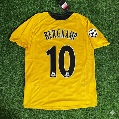 Dennis Bergkamp 10 - Arsenal 2005/06 Yellow Retro Kit Jersey Trikot Maillot Maglia