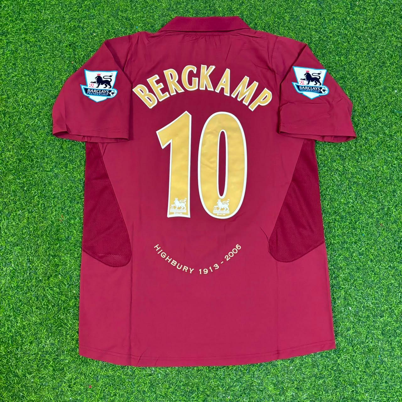 Dennis Bergkamp Arsenal 2006 Highbury Burguny Premier League Patch Retro Football Jersey