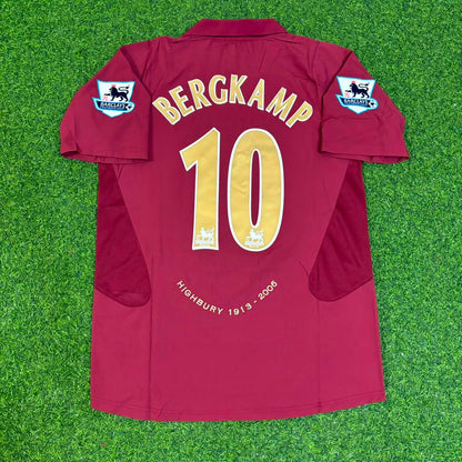 Dennis Bergkamp Arsenal 2006 Highbury Burguny Premier League Patch Retro Football Jersey