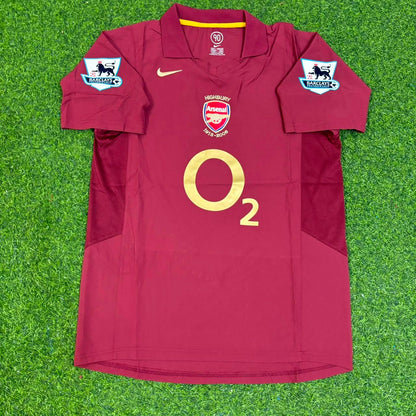 Dennis Bergkamp Arsenal 2006 Highbury Burguny Premier League Patch Retro Football Jersey