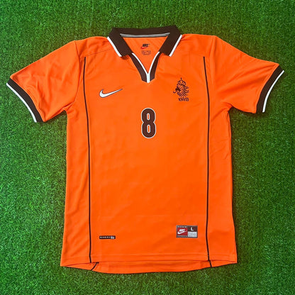 Dennis Bergkamp Netherlands - Holland 1998 World Cup Retro Version Home Orange Trui Jersey Trikot Soccer Shirt