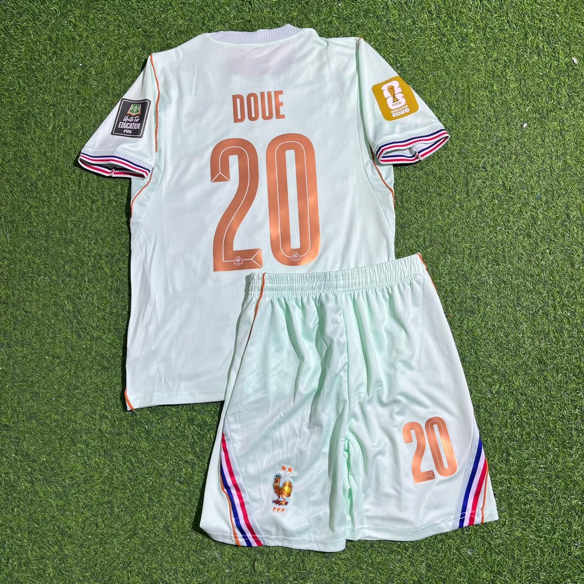 Désiré Doué #20 Frankreich 2026 WM Kinder Auswärts Fußballtrikot
