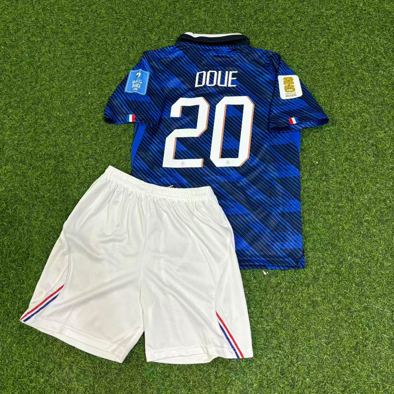 Desire Doue #20 France 2026 World Cup Home Kids Football Jersey