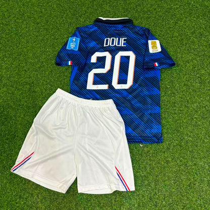Desire Doue #20 France 2026 World Cup Home Kids Football Jersey