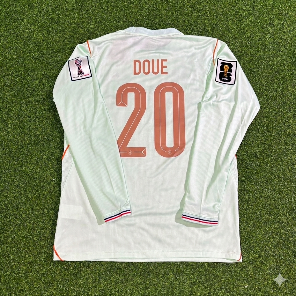 Désiré Doué #20 France 2026 World Cup Away Long Sleeve Jersey