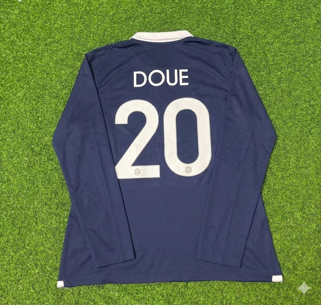 Desire Doue #20 France Long Sleeve Football Jersey Trikot Maillot