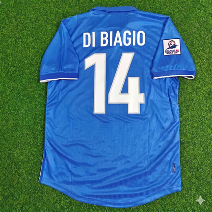 Luigi Di Biagio Italy 1998 World Cup Home Blue Retro Football Jersey