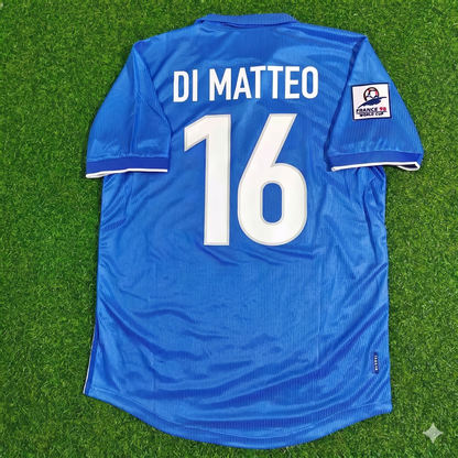 Roberto Di Matteo  Italy 1998 World Cup Home Blue Retro Football Jersey