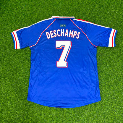 Didier Deschamps France 1998 World Cup Retro Football Jersey Maillot Trikot Soccer Shirt