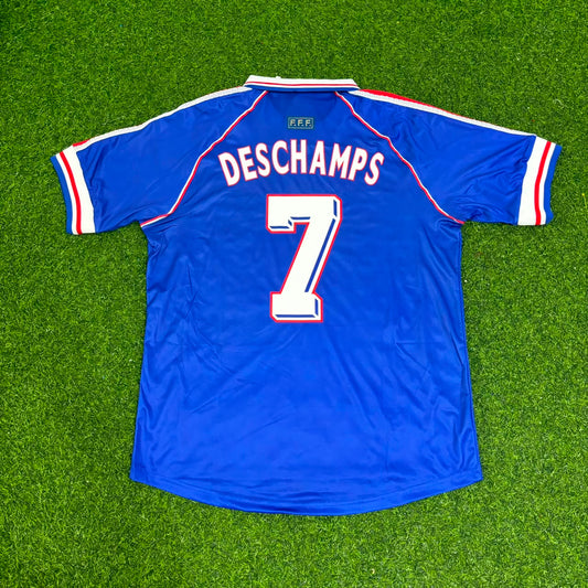 Didier Deschamps France 1998 World Cup Retro Football Jersey Maillot Trikot Soccer Shirt