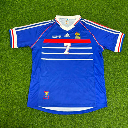 Didier Deschamps France 1998 World Cup Retro Football Jersey Maillot Trikot Soccer Shirt