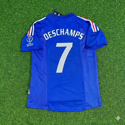 Didier Deschamps #7 France 2002 World Cup Retro Football Jersey