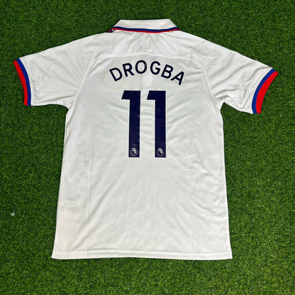 Didier Drogba Chelsea White Retro Football Jersey Kit