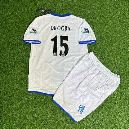 Didier Drogba Chelsea Away 2004/05 Retro Kids White Football Jersey