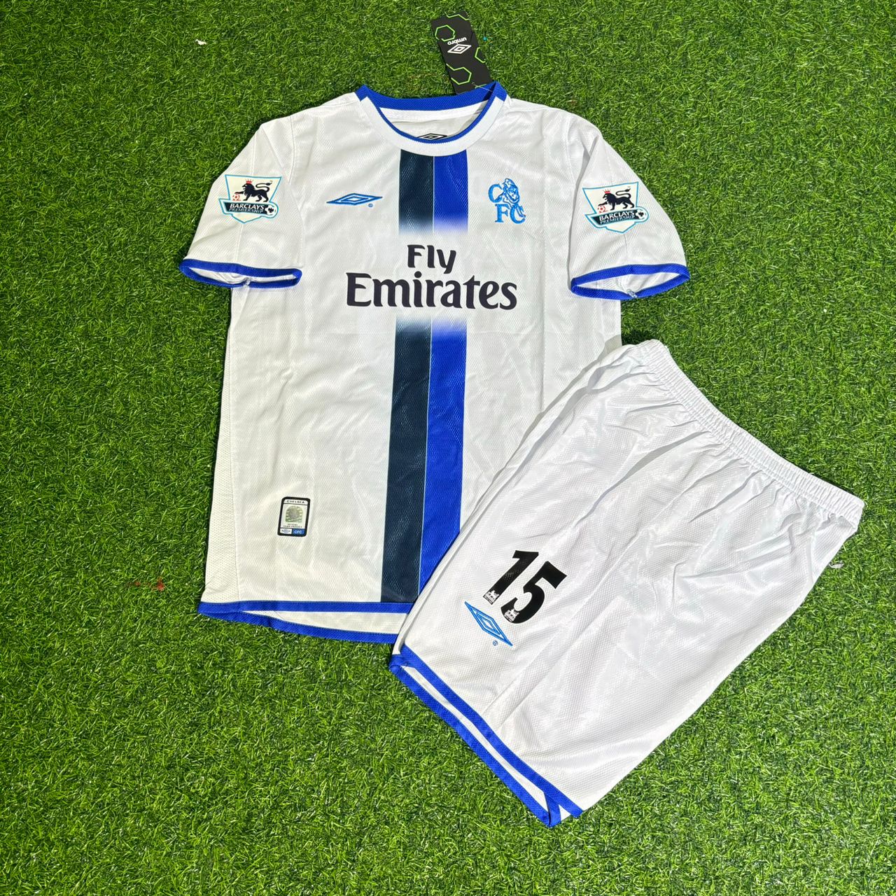 Didier Drogba Chelsea Away 2004/05 Retro Kids White Football Jersey