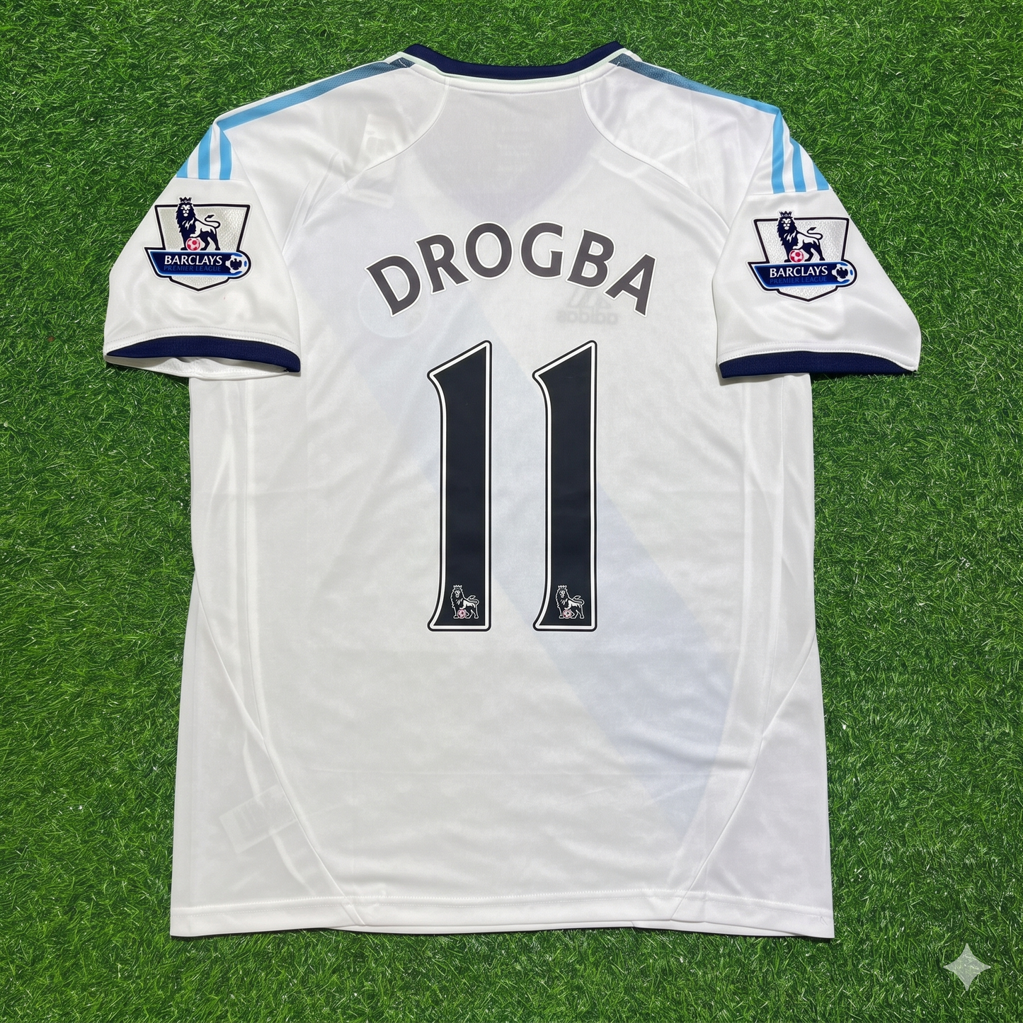 Didier Drogba Chelsea Retro White Football Jersey