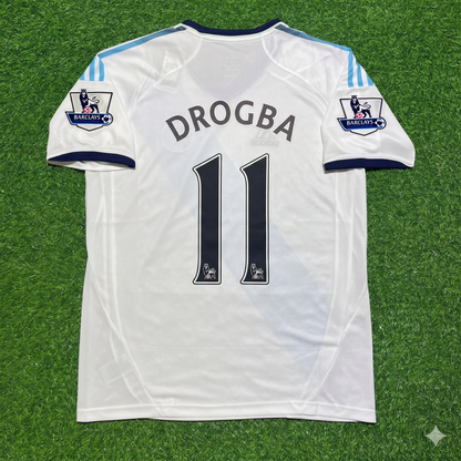 Didier Drogba Chelsea Retro White Football Jersey