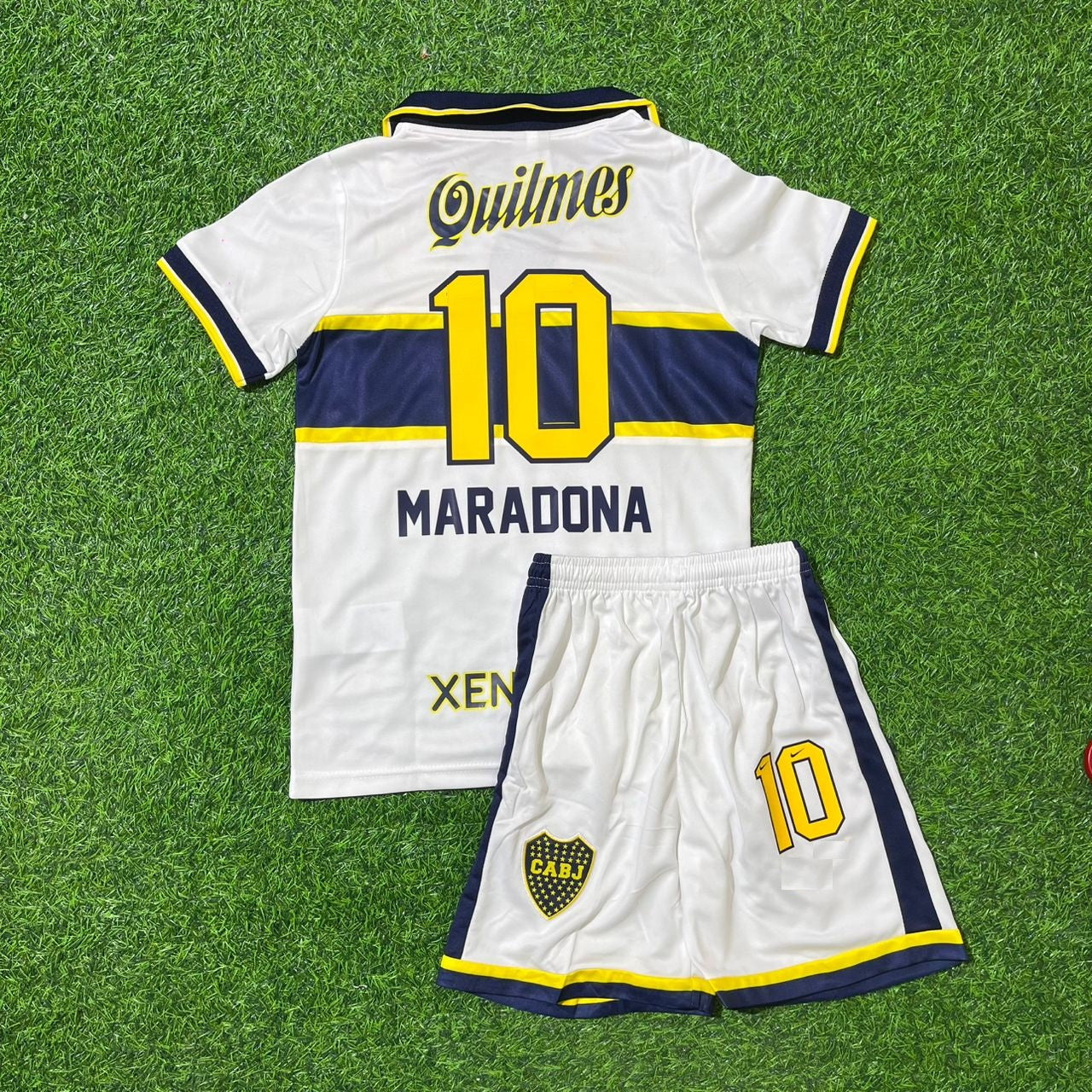 Diego Armando Maradona 10 Boca Juniors Retro Kids Football Jersey Kit