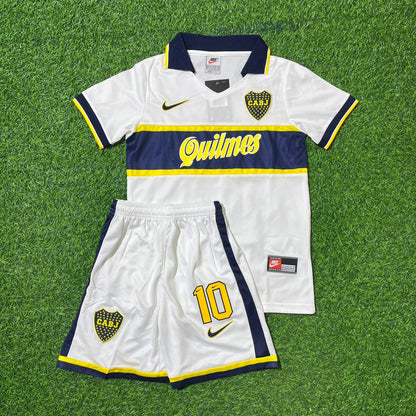 Diego Armando Maradona 10 Boca Juniors Retro Kids Football Jersey Kit