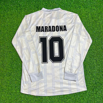 Diego Maradona Argentina 1986 Season Home Long Sleeve Retro Jersey Trikot Soccer Shirt