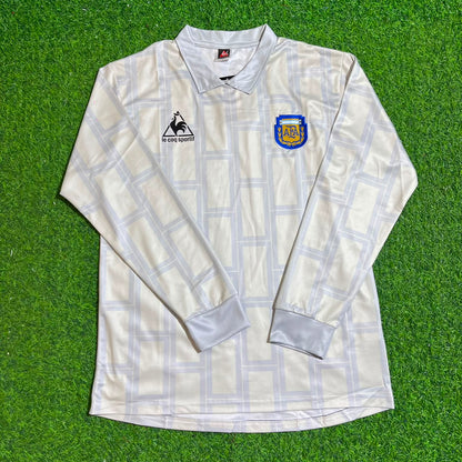 Diego Maradona Argentina 1986 Season Home Long Sleeve Retro Jersey Trikot Soccer Shirt