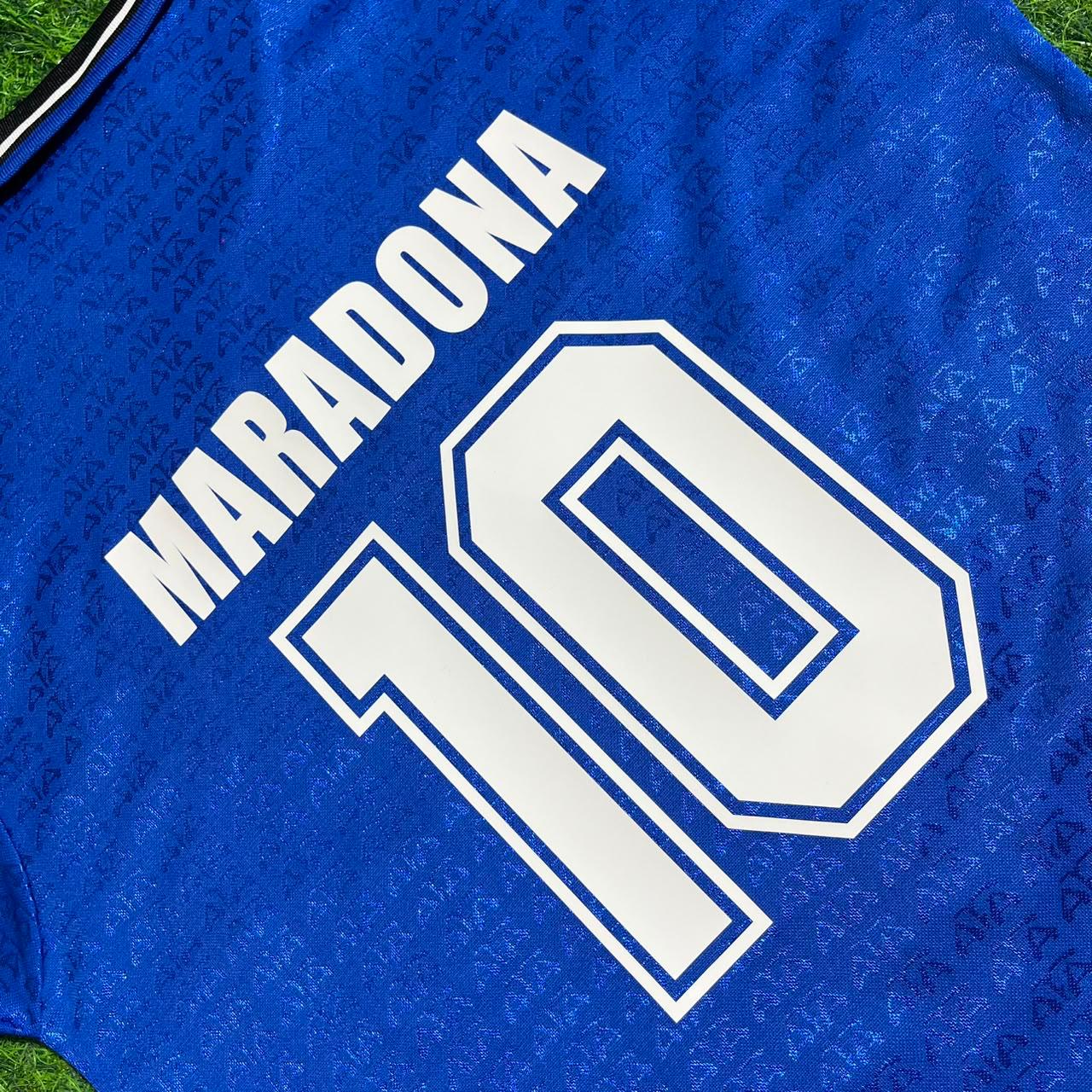 Diego Maradona Argentina 1994 World Cup Long Sleeve Blue Kids Retro Football Jersey Kit