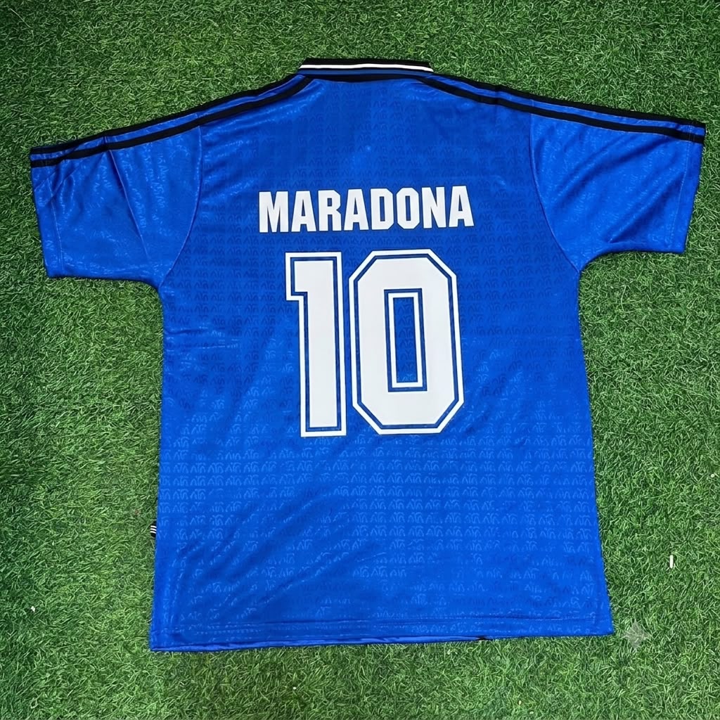 Diego Armando Maradona Argentina 1994 Season Away Blue Retro Jersey Trikot Soccer Shirt