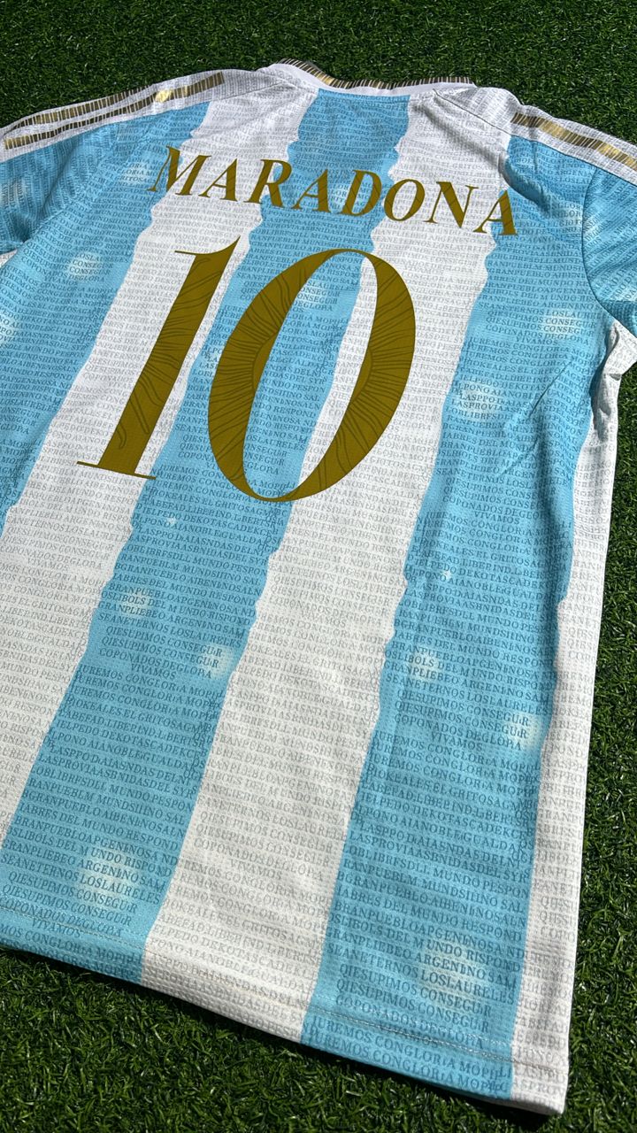 Diego Armando Maradona Argentina Commerative Anniversary Football Jersey Trikot Maillot