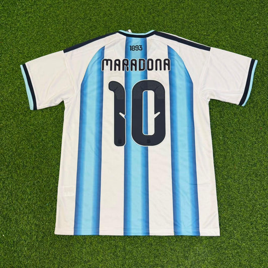 Diego Armando Maradona Argentina Retro Home White Football Jersey Trikot Maillot
