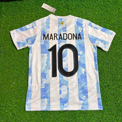 Diego Armando Maradona 10 - Argentina Retro Kit Jersey Trikot Maillot Soccer Shirt