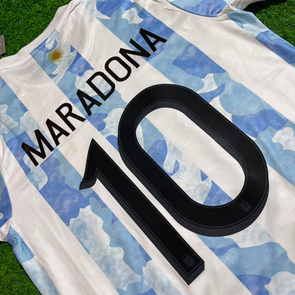Diego Armando Maradona 10 - Argentina Retro Kit Jersey Trikot Maillot Soccer Shirt