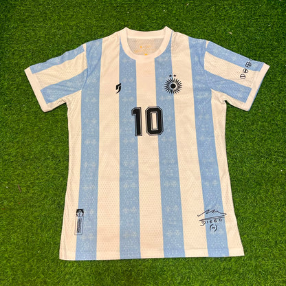 Diego Armando Maradona 10 - Argentina Legendary White Retro Kit Jersey Trikot Maillot Soccer Shirt