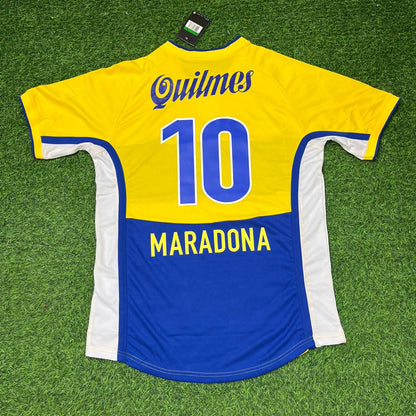 Diego Armando Maradona Boca Juniors Yellow Retro Football Jersey