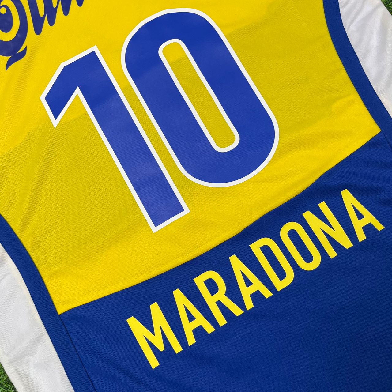 Diego Armando Maradona Boca Juniors Yellow Retro Football Jersey