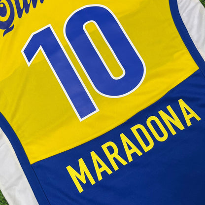 Diego Armando Maradona Boca Juniors Yellow Retro Football Jersey