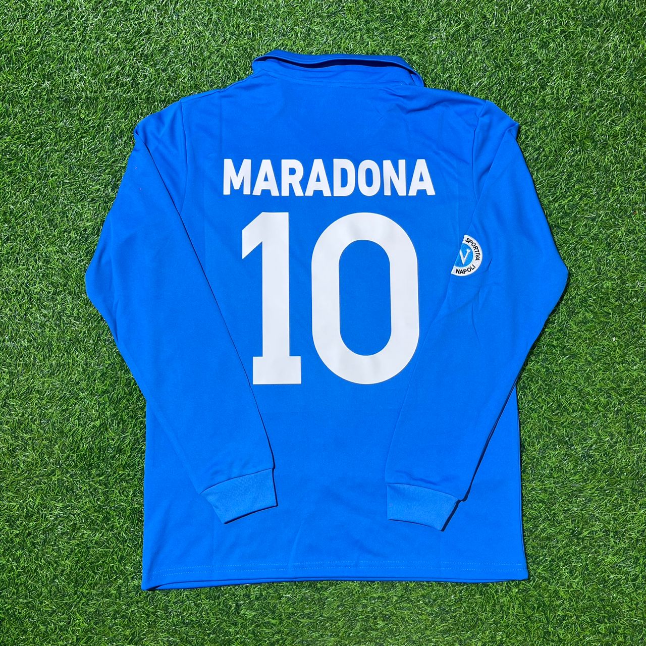 Maillot de football rétro vintage à manches longues Diego Armando Maradona Napoli 1988/89