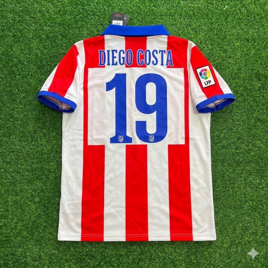 Diego Costa 19 Atlético Madrid Home 2014/15 Retro Kit Trikot Jersey Maillot Soccer Shirt