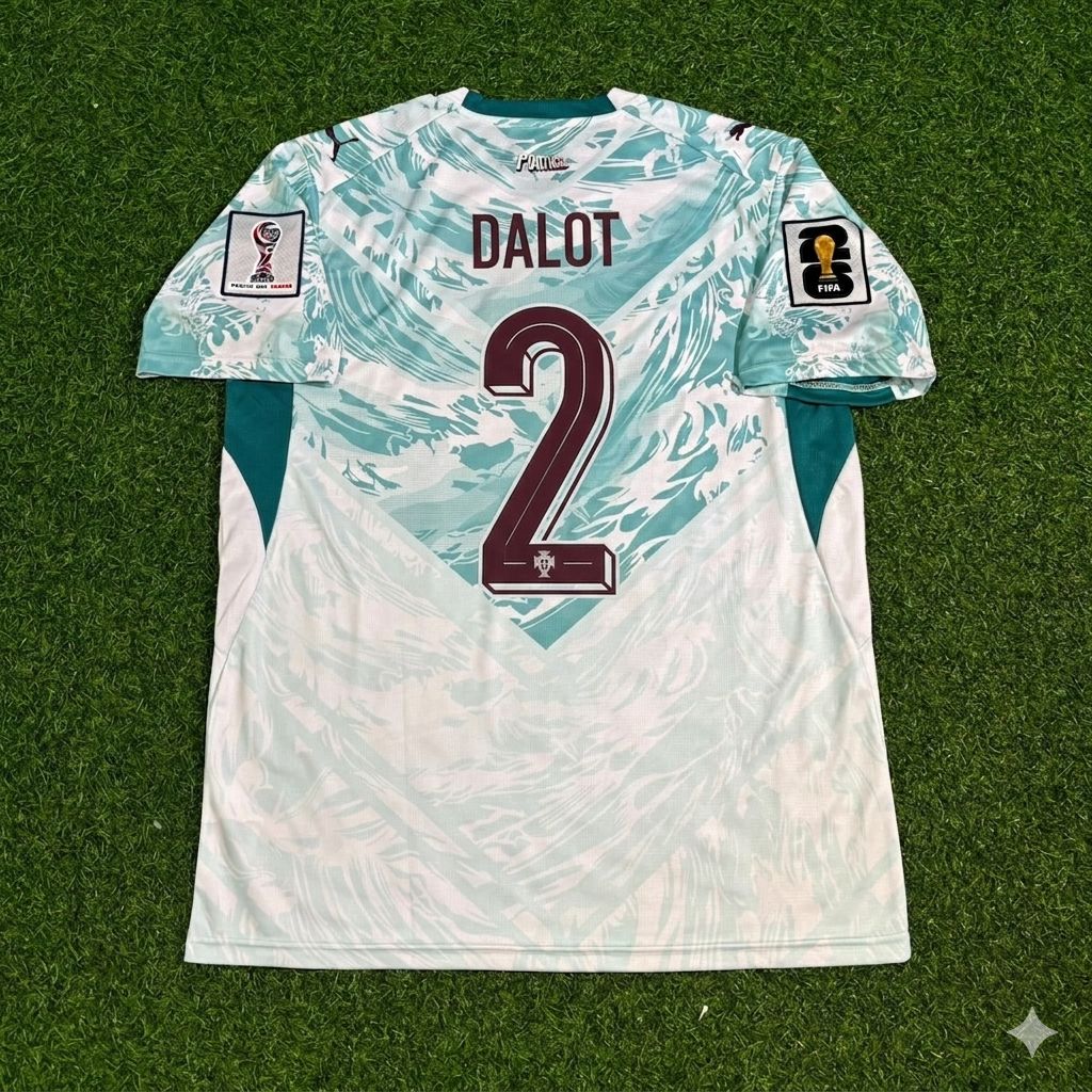 Diego Dalot Portugal 2026 World Cup White Away Football Jersey
