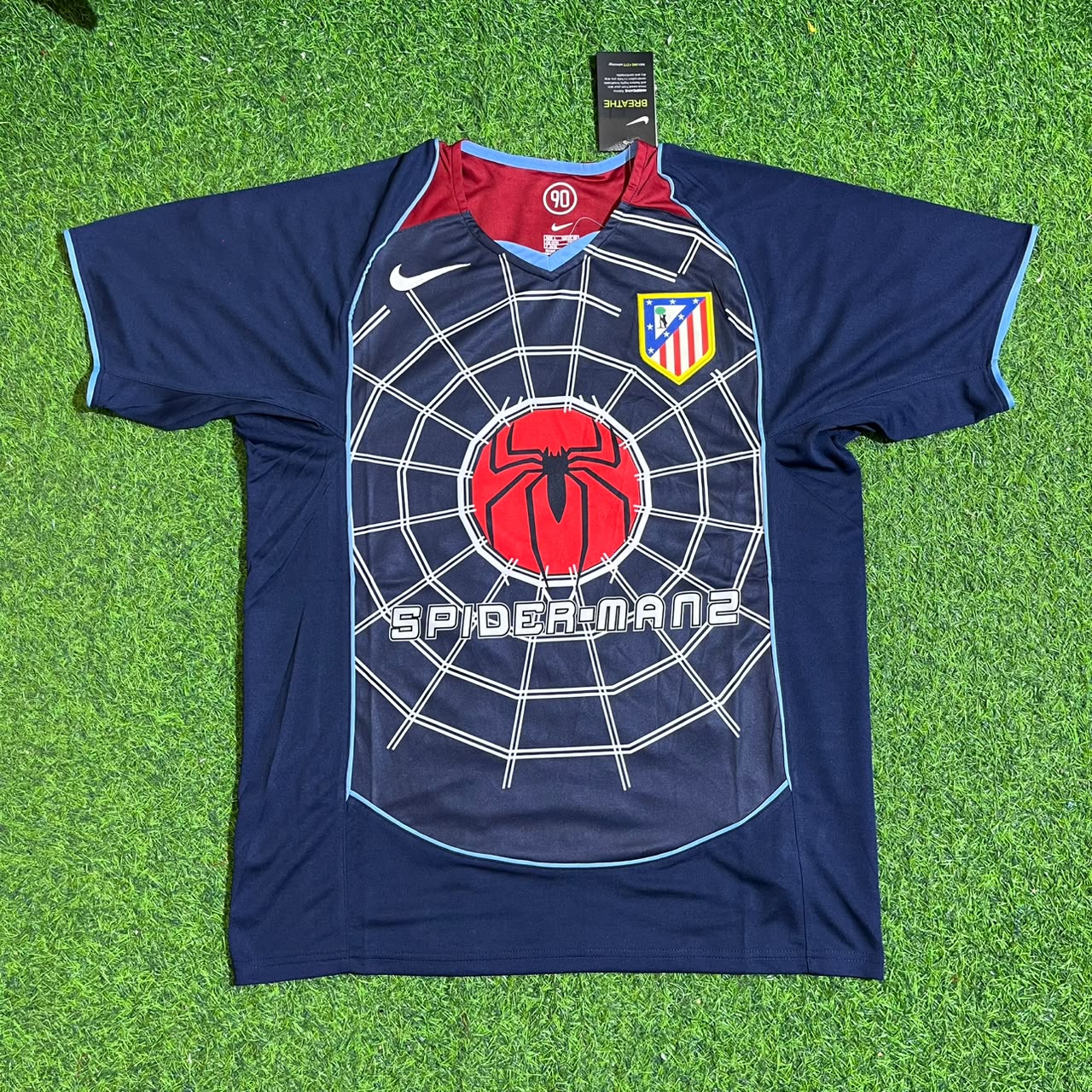 Diego Forlán #7 Atletico Madrid Black SpiderMan Retro Football Jersey