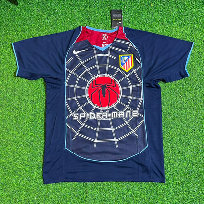 Diego Forlán #7 Atletico Madrid Black SpiderMan Retro Football Jersey