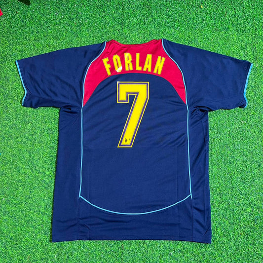 Diego Forlán #7 Atletico Madrid Black SpiderMan Retro Football Jersey