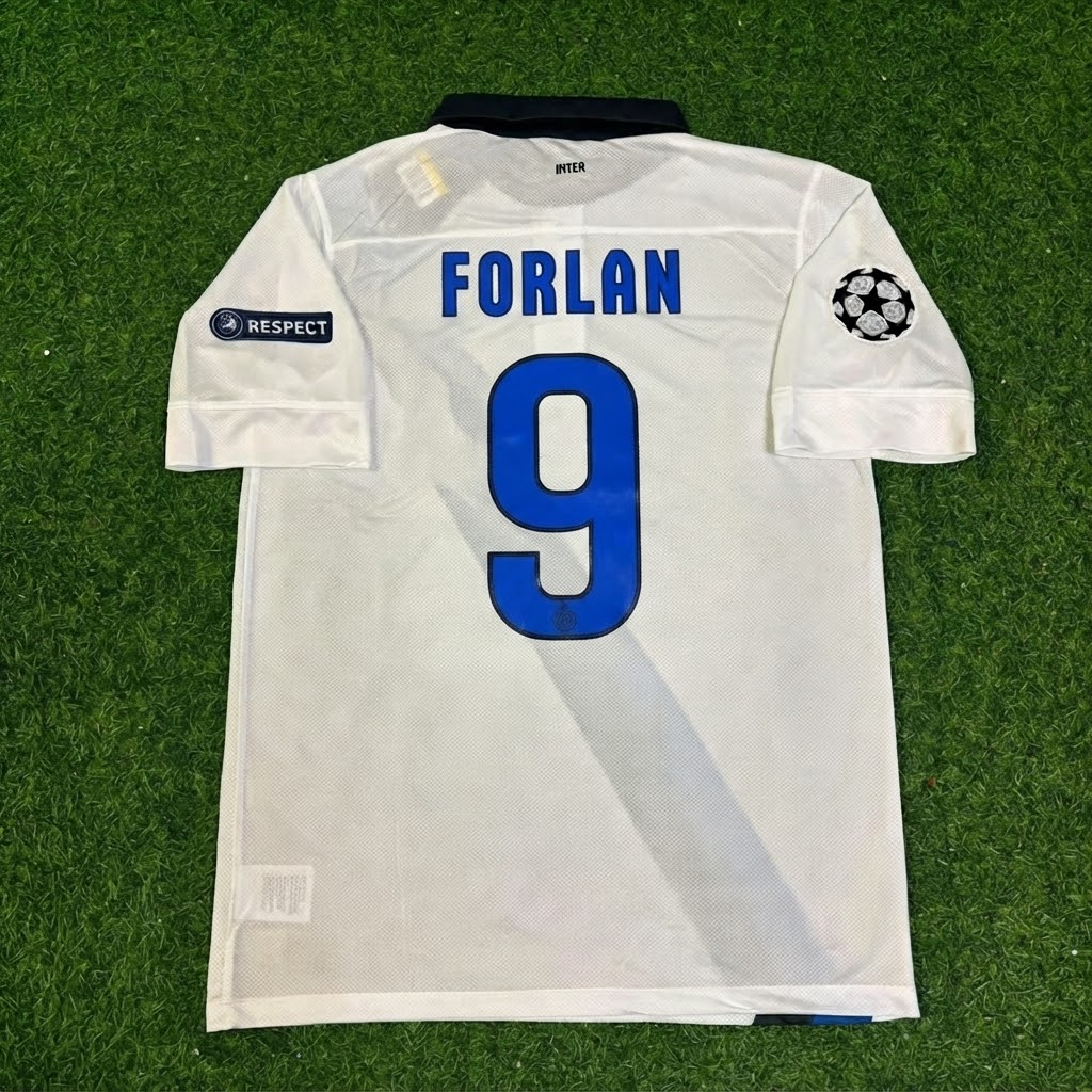 Diego Forlan #9 Inter 2011/2012 White Away Jersey Trikot Maillot Maglia Soccer Shirt
