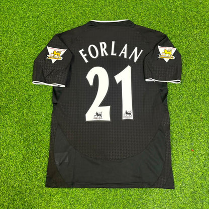 Diego Forlan Manchester United 2003-2004 Away Black Retro Football Jersey