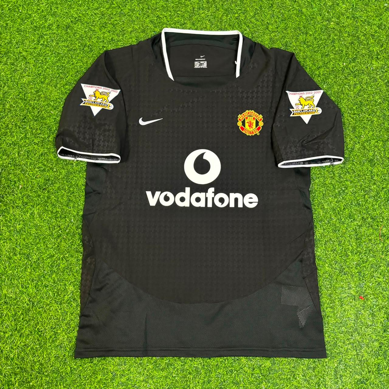 Rio Ferdinand Manchester United 2003-2004 Away Black Retro Football Jersey