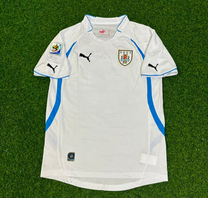 Edinson Cavani Uruguay 2010 World Cup White Retro Football Jersey