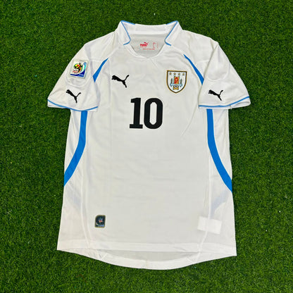 Diego Forlán Uruguay 2010 World Cup White Retro Football Jersey