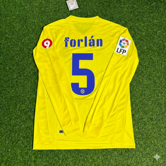 Diego Forlan 5 Villarreal CF 2008/2009 Long Sleeve Retro Football Jersey