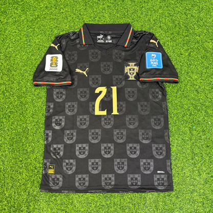 Diogo Jota #21  Portugal 2026 World Cup Black Football Jersey